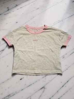 DKNY Girls' Pink Trim Grey Tee. Size 4T. Excellent Condition!